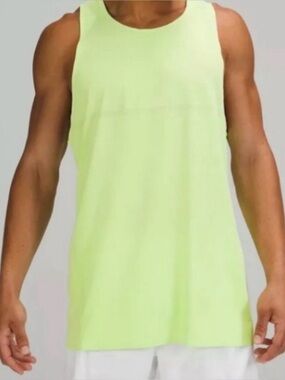Lululemon Fast & Free Running Tank Men’s Medium   Neon Yellow Singlet MSRP $68